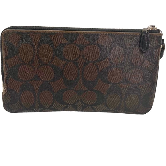 ❤️ Vintage Coach Double Zip Continental Wallet in Signature Canvas - Picture 3 of 12